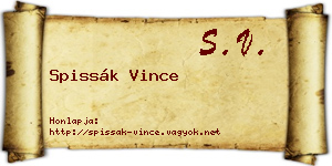 Spissák Vince névjegykártya